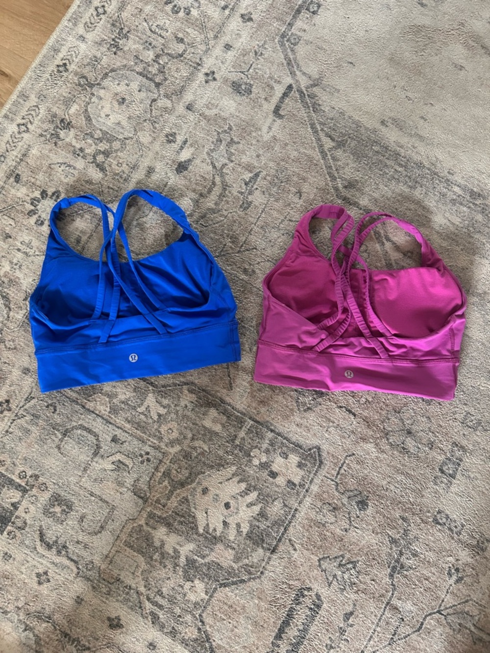 Lululemon Longline Sports Bras- Royal Blue & Magenta Pink